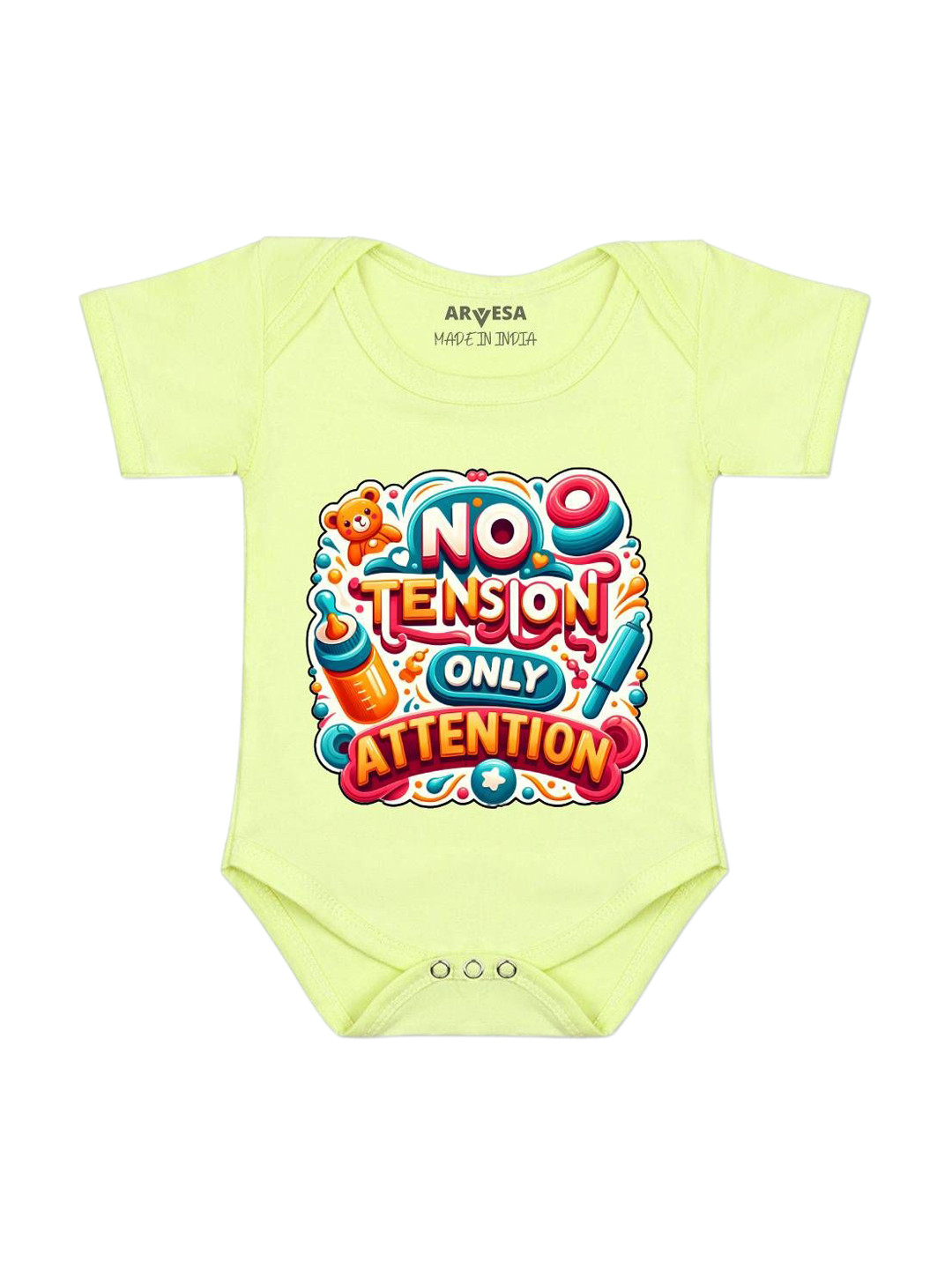 Arvesa No Tension Only Attention Printed Bodysuit