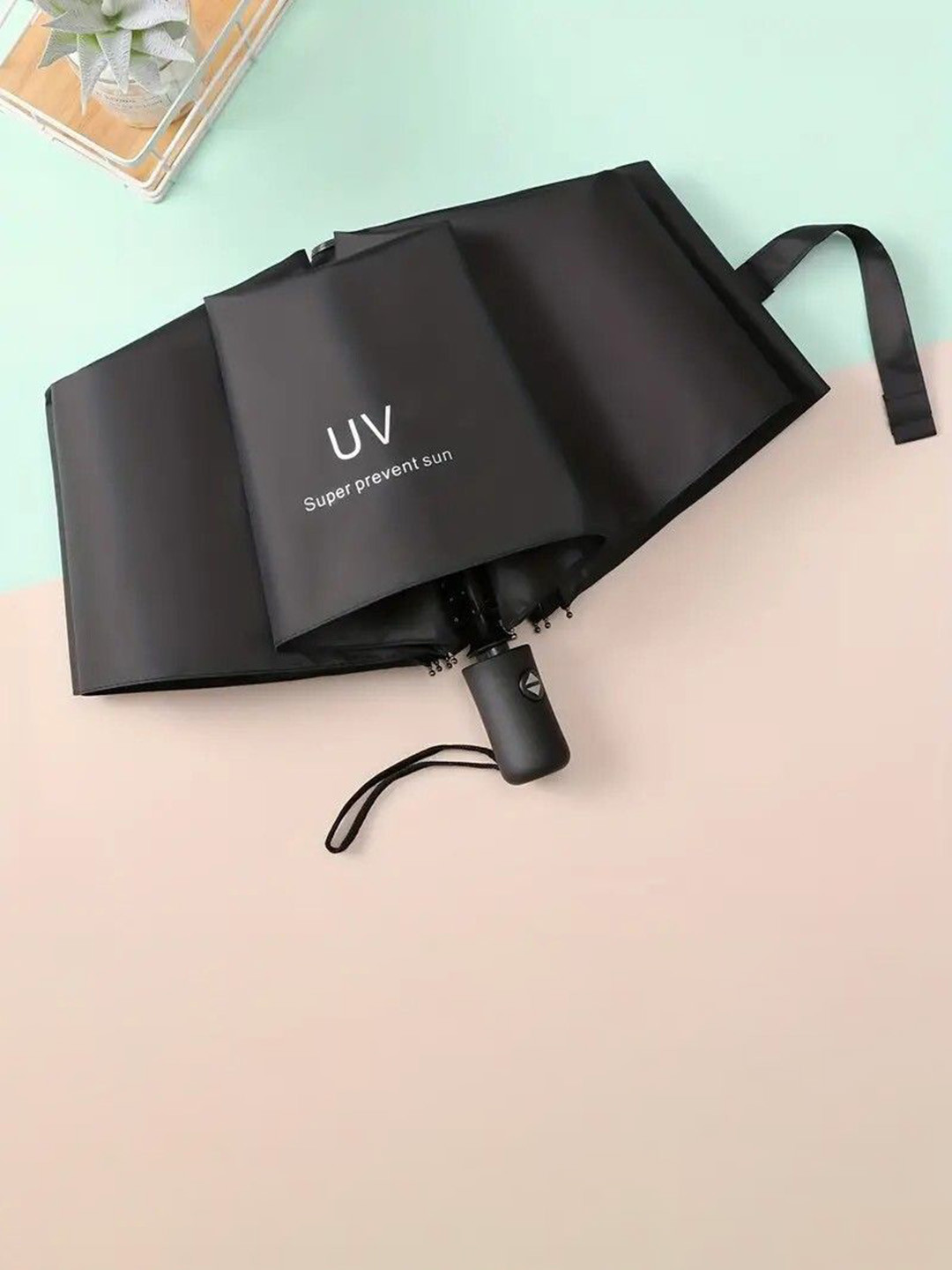 Sasimo Black UV Super Prevent Travel Size Manual 3 Fold Umbrella