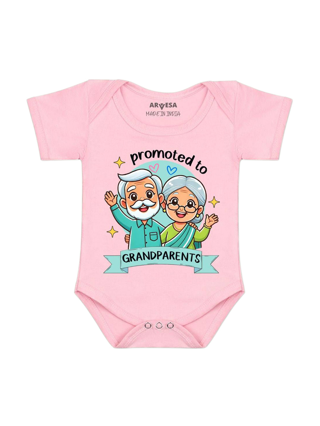 Arvesa Promoted To Grandparents Printed Bodysuit