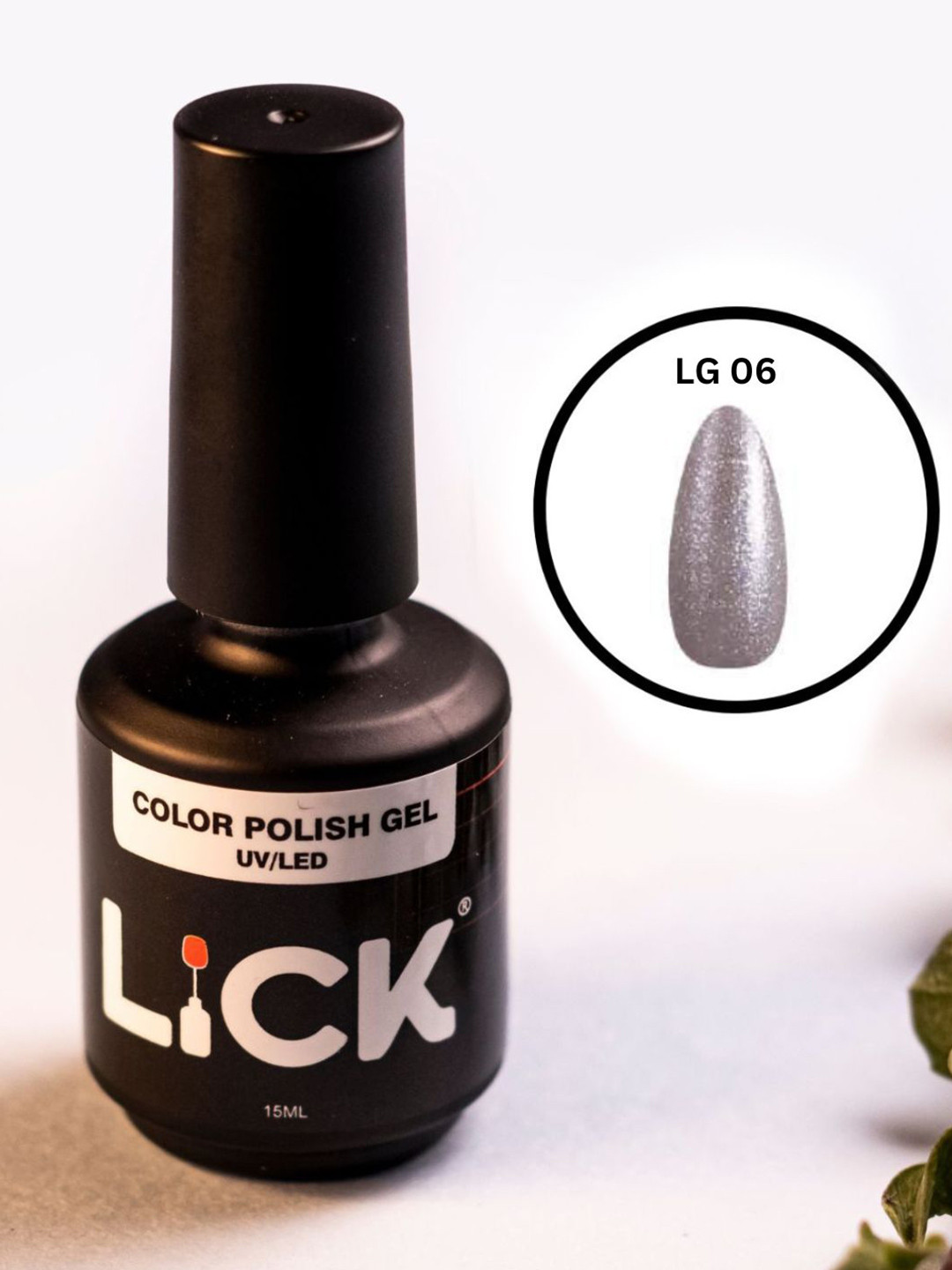 LICK Color Polish UV/LED Long Wearing Gel Nail Polish - 15 ml - Grey