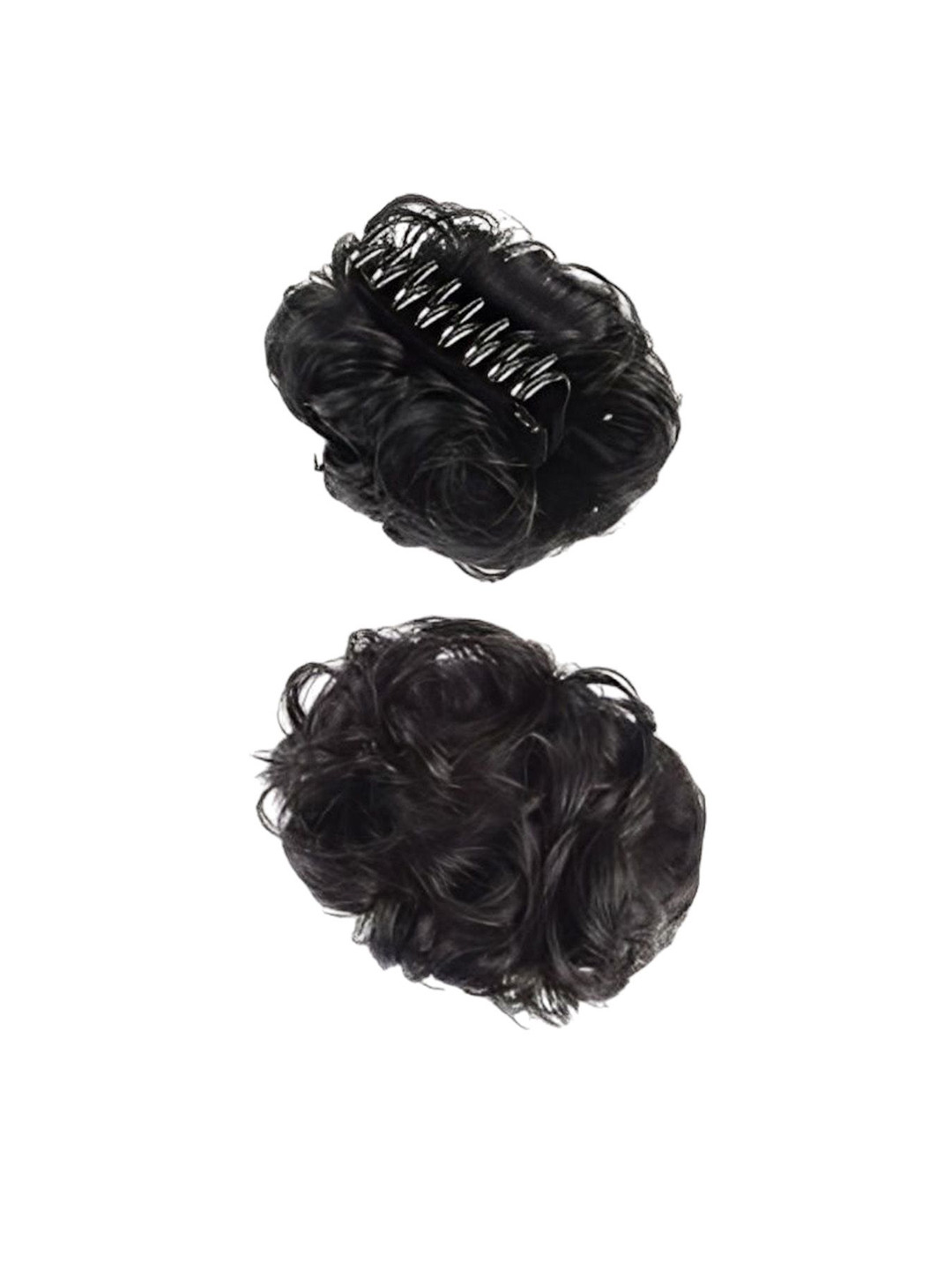 VIEWS Clip In Curly Messy Bun Hair Extension - Black - 7 Inch