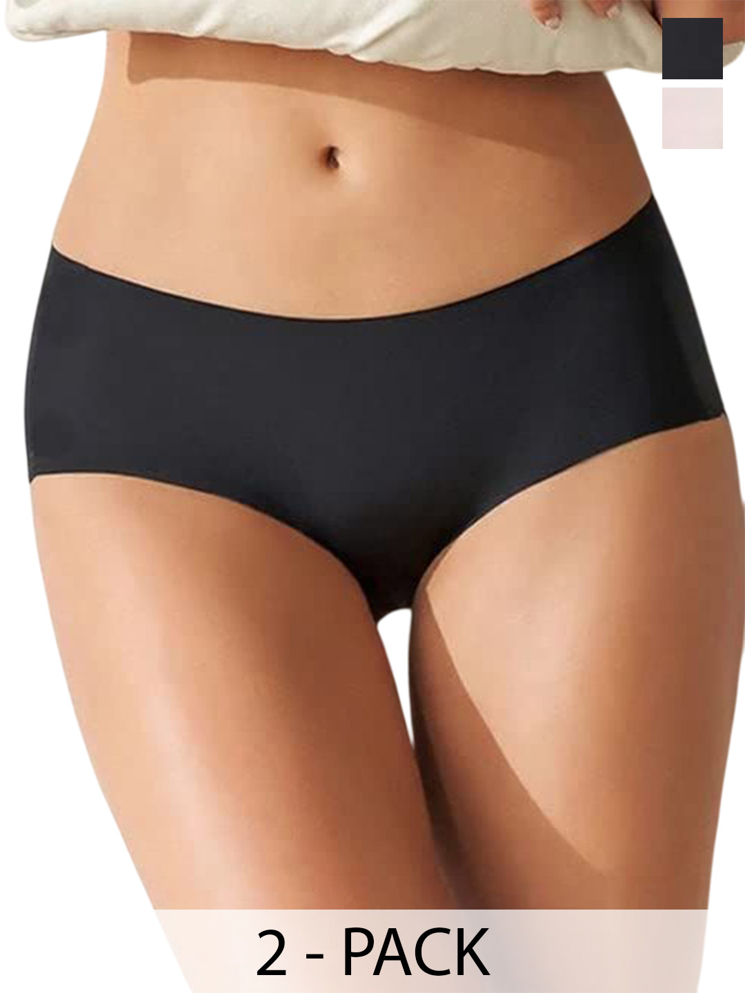 PRITTY TOUCH Pack Of 2 Mid-Rise Seamless Full Coverage Hipster Briefs Pritty_touch_packof2