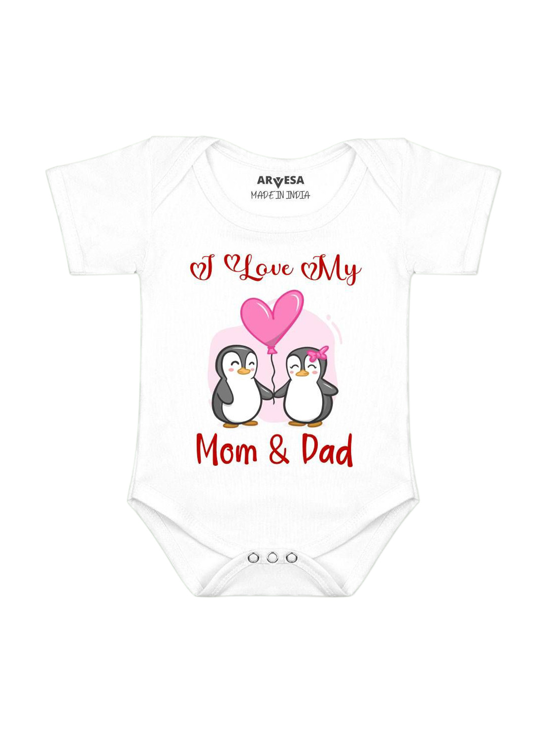 Arvesa I love My Mom and Dad Printed Bodysuit