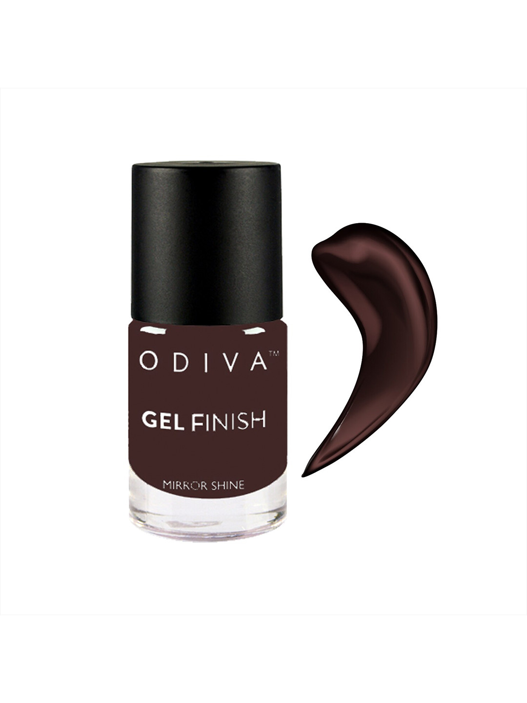 ODIVA Mirror Shine Gel Finish Long-Wearing Nail Polish 11ml - Burgundy Wine 10