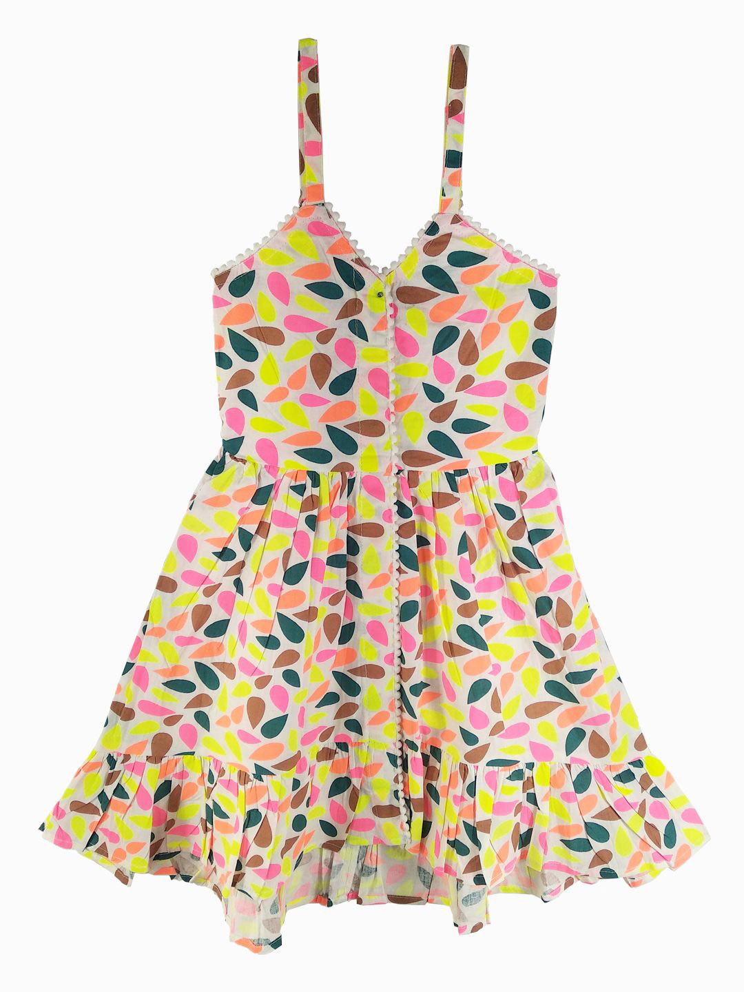 SILK SPARROW Women Colourblocked Print Gathered or Pleated Fit & Flare Knee Length Dress