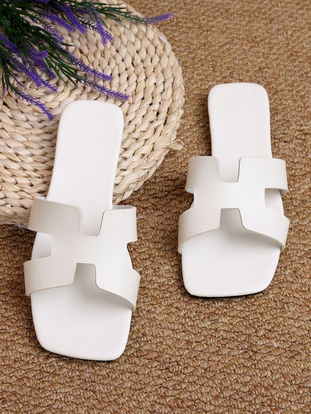 Jbarg Women Printed Open Toe Flats with Bows