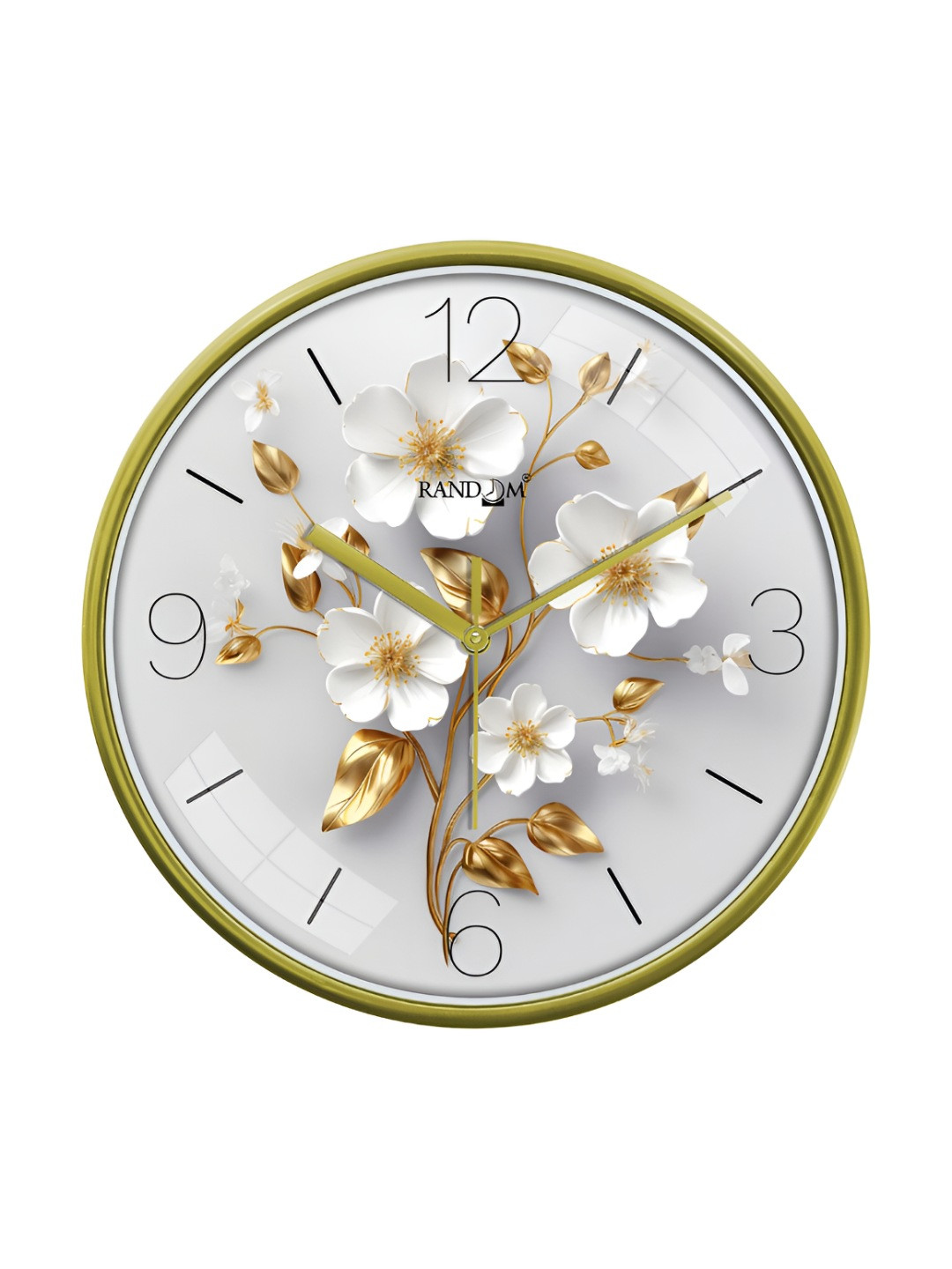 RANDOM Green Plastic Silent Clock Round Battery Analogue Wall Clock-34cm