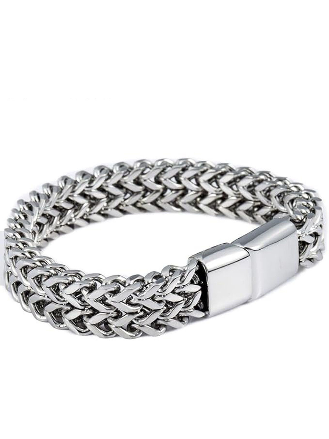 The Roadster Lifestyle Co Men Textured Dual Chain Link Bracelet