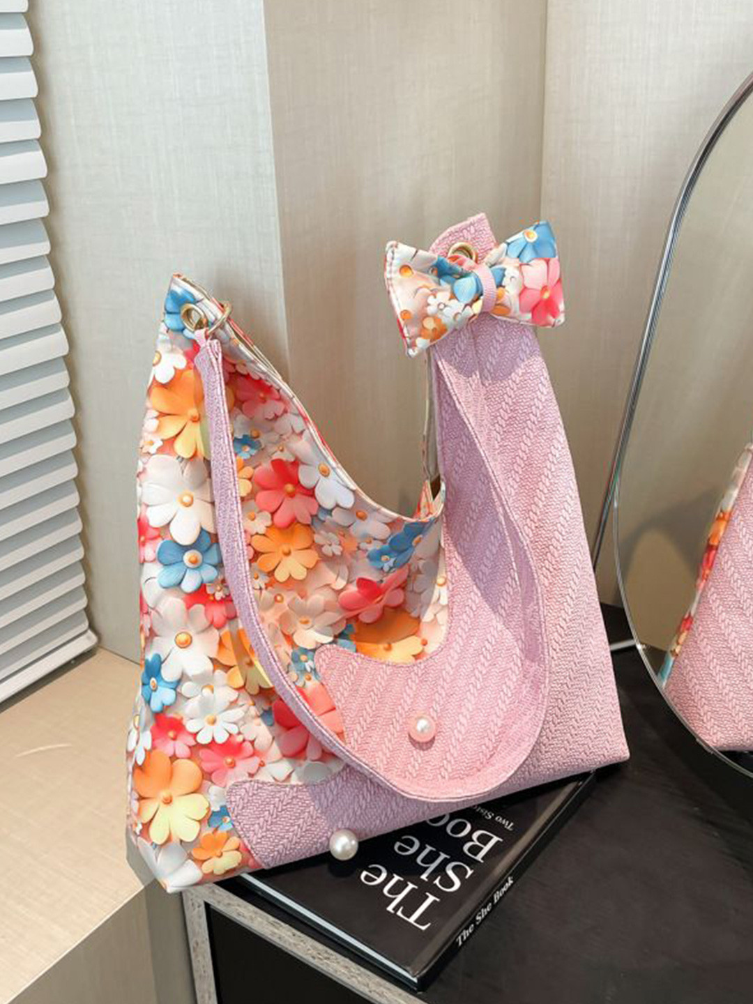 StyleCast x Revolte Women Floral Shopper Hobo Bag