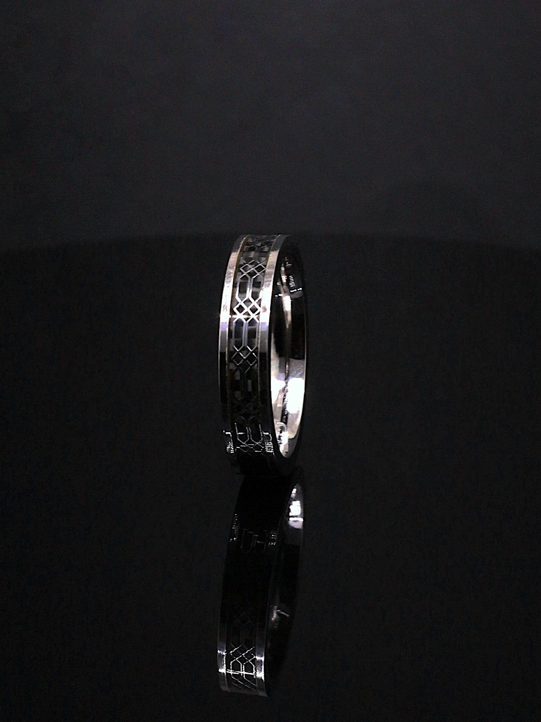 Silver by HM 925 Sterling Silver Rhodium-Plated Joseph Finger Ring