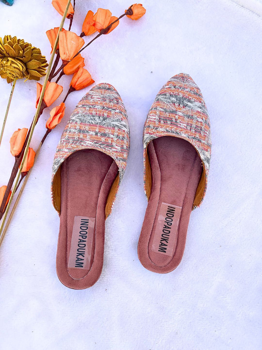 Indopadukam Women Solid Casual Mules Flats