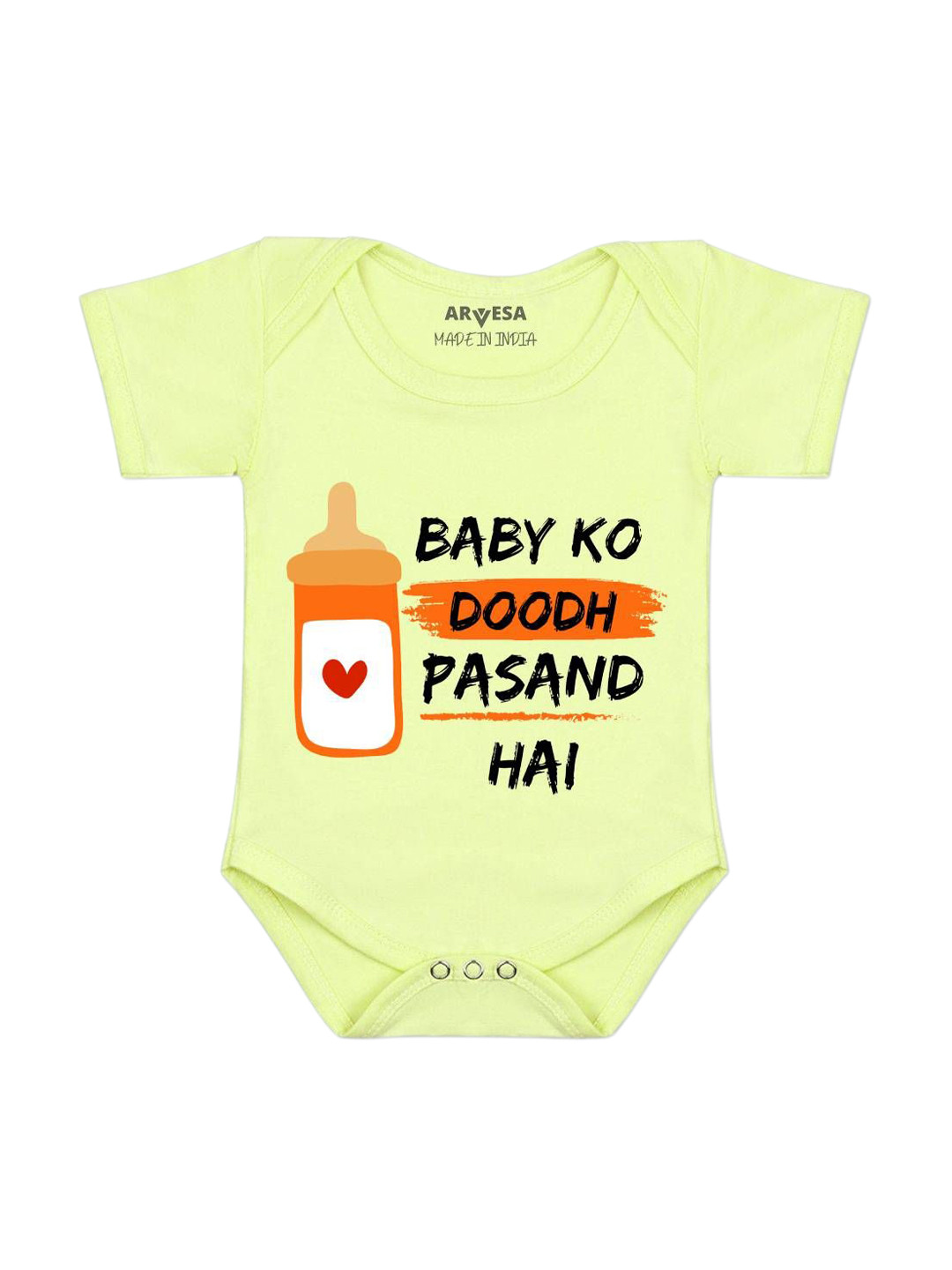 Arvesa Baby Ko Doodh Pasand Hai Printed Bodysuit