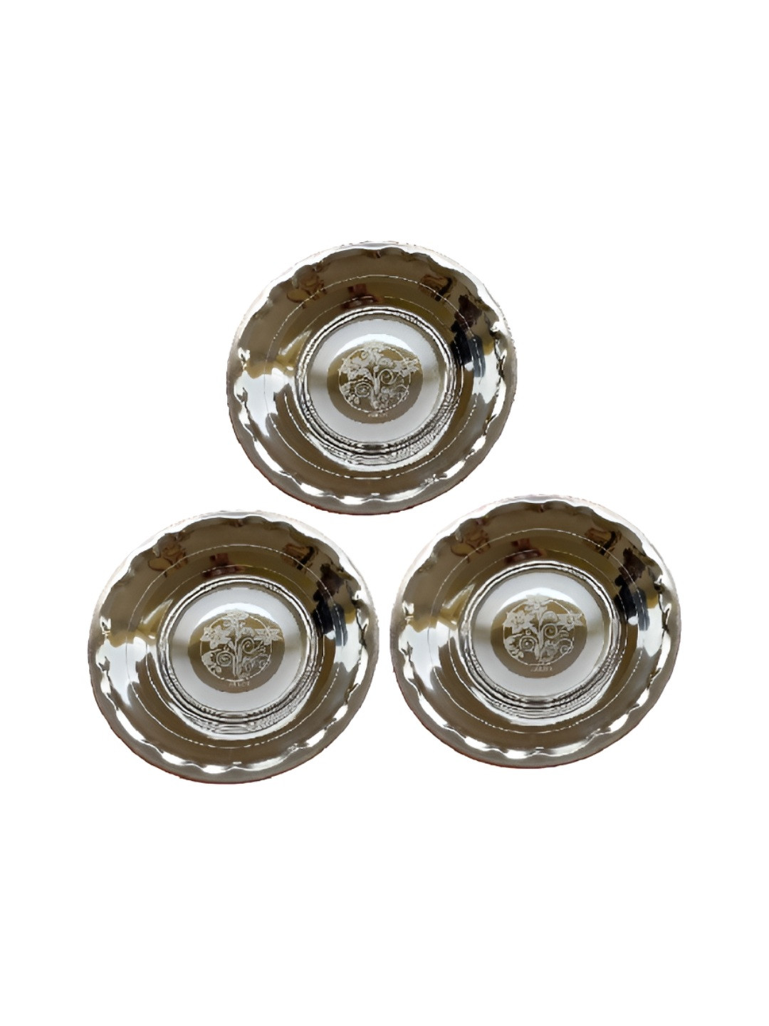 Jailok Steel Steel Floral Stainless Steel Dishwasher Safe 3 Piece Dinner Set