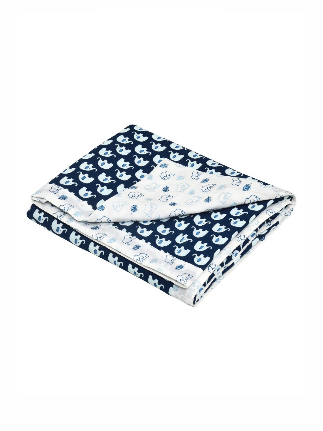 BLOCKS OF INDIA Kids Blue & White Animal Printed Cotton 150 GSM AC Room Single Bed Dohar