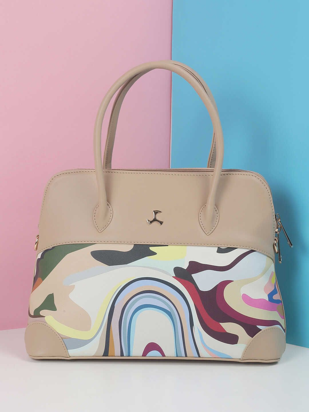 Mochi Women Graphic Structured Handheld Bag
