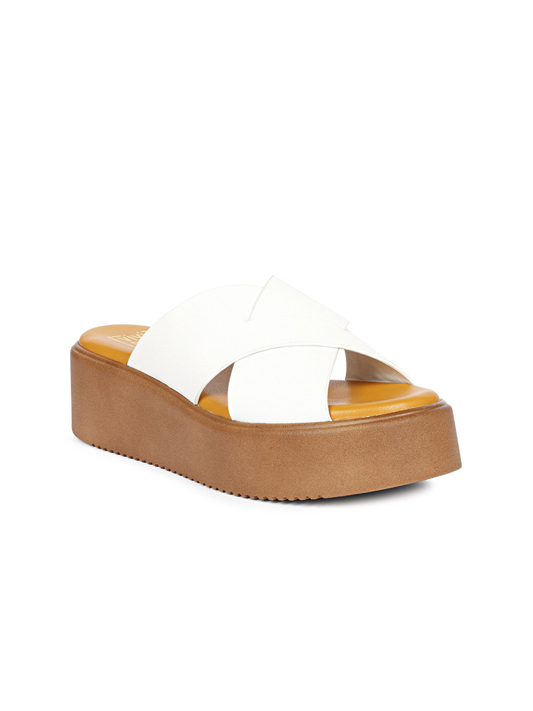 Viviblu Leather Open Toe Platform Sandals