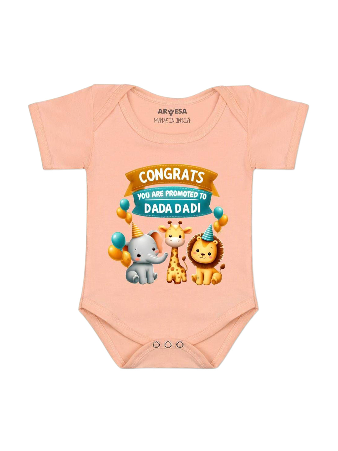 Arvesa Congrats Dada Dadi Printed Bodysuit
