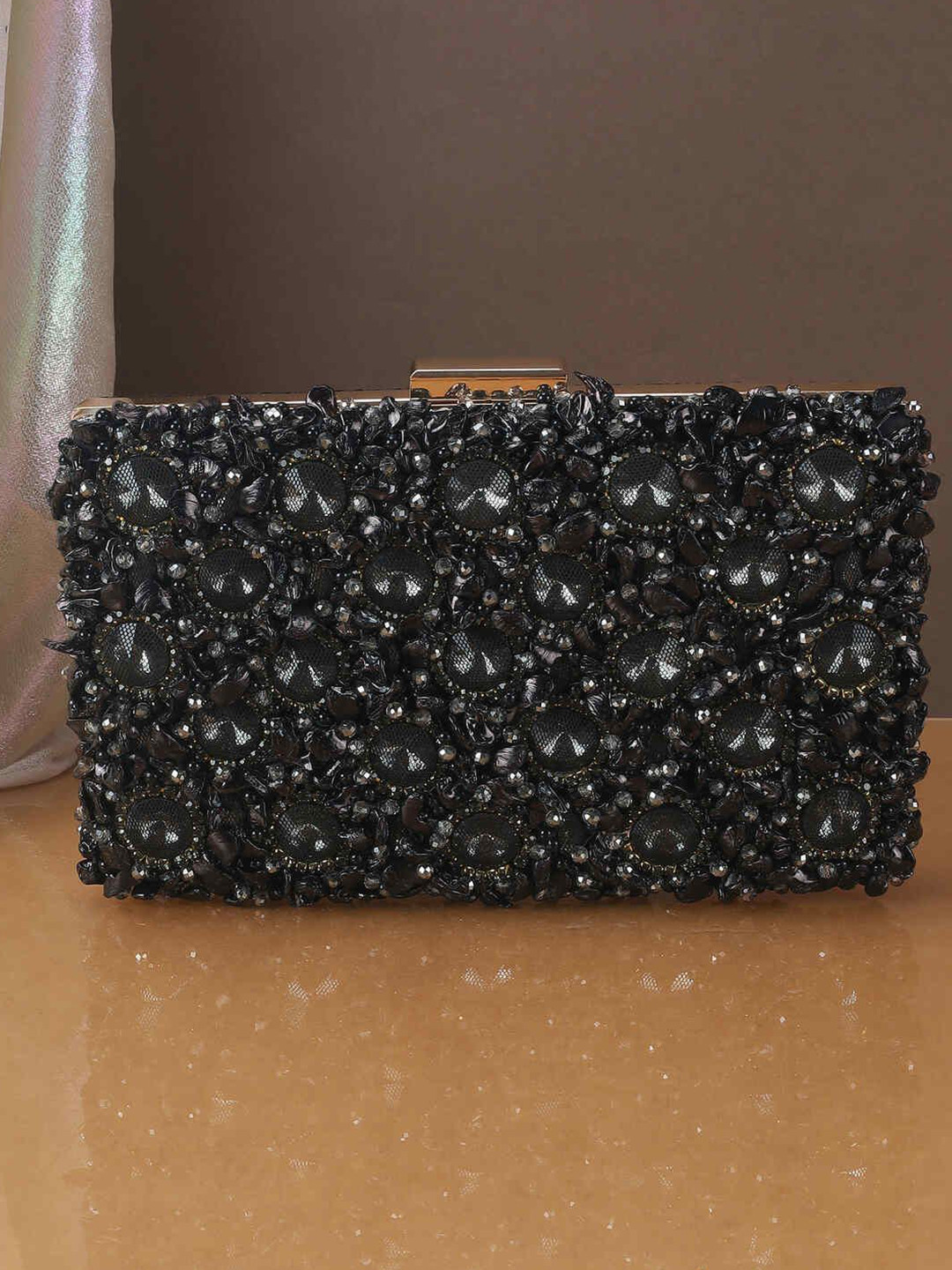 Metro Embellished Beads & Stones Envelope Clutch