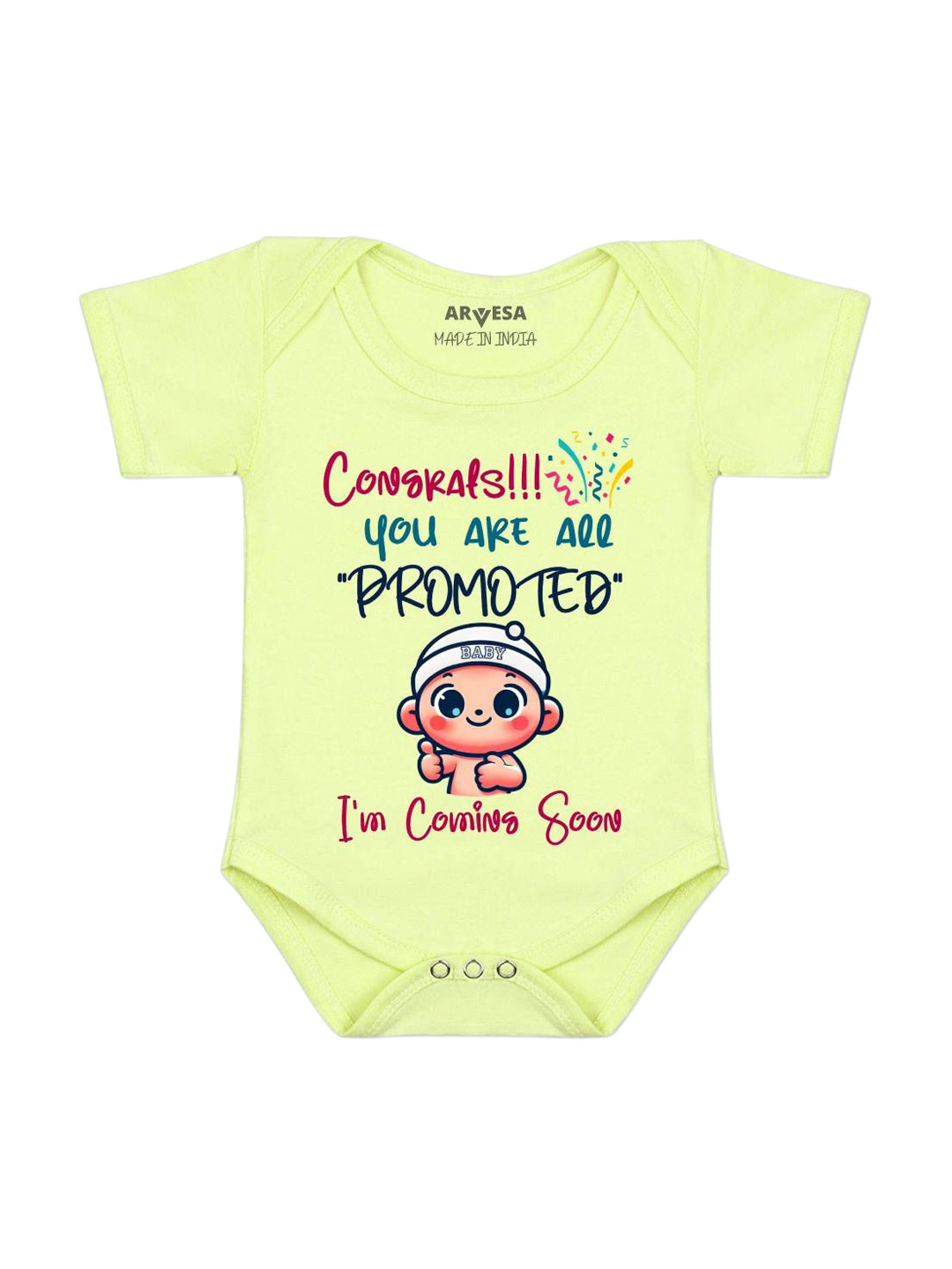 Arvesa Congrats All Are Promoted Coming Soon Printed Bodysuit