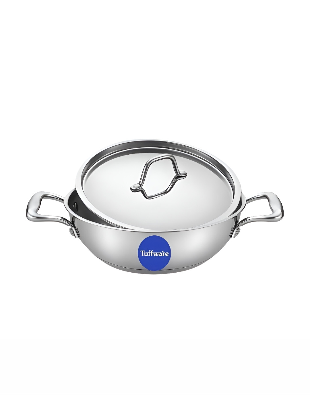 TUFFWAIRE Triply Stainless Steel Kadhai with SS Lid-1.2 Litre