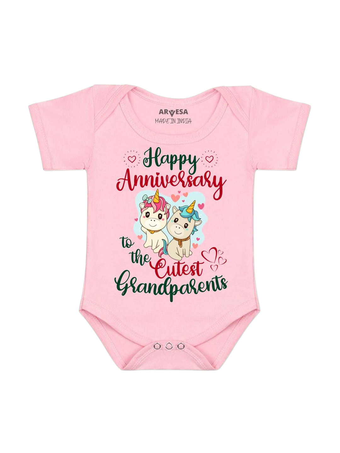 Arvesa Happy Anniversay GrandParents Printed Bodysuit