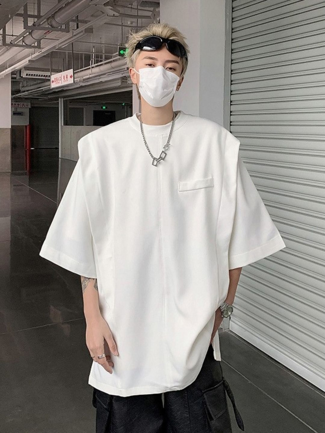White Oversized Round Neck Cotton T-shirt