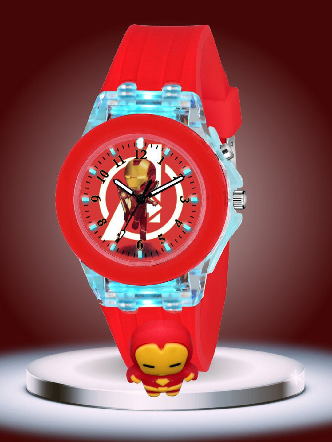 ON TIME OCTUS Boys Printed Dial Analogue Watch KD-040 RED IRONMAN