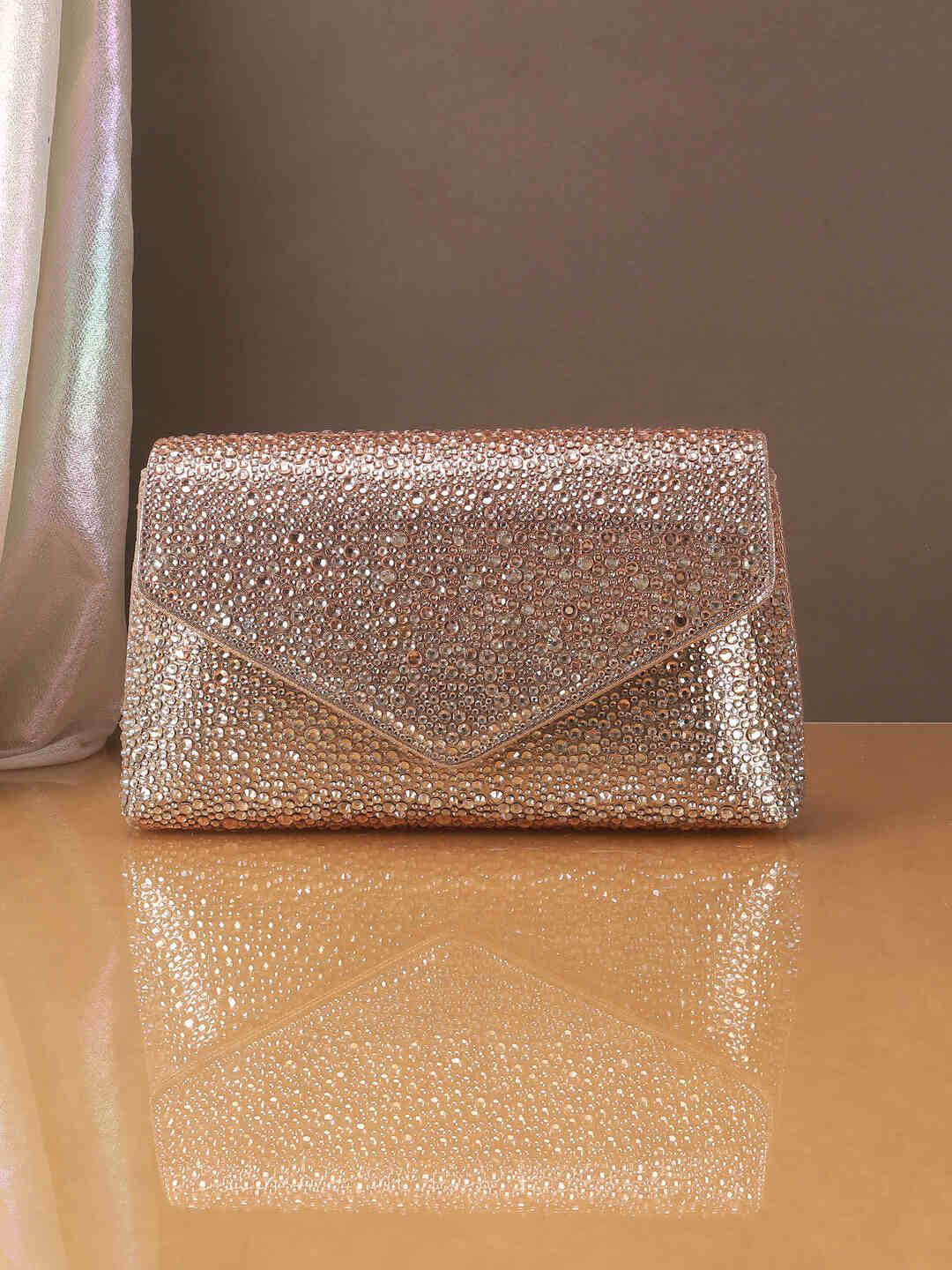 Metro Embellished Beads & Stones Envelope Clutch
