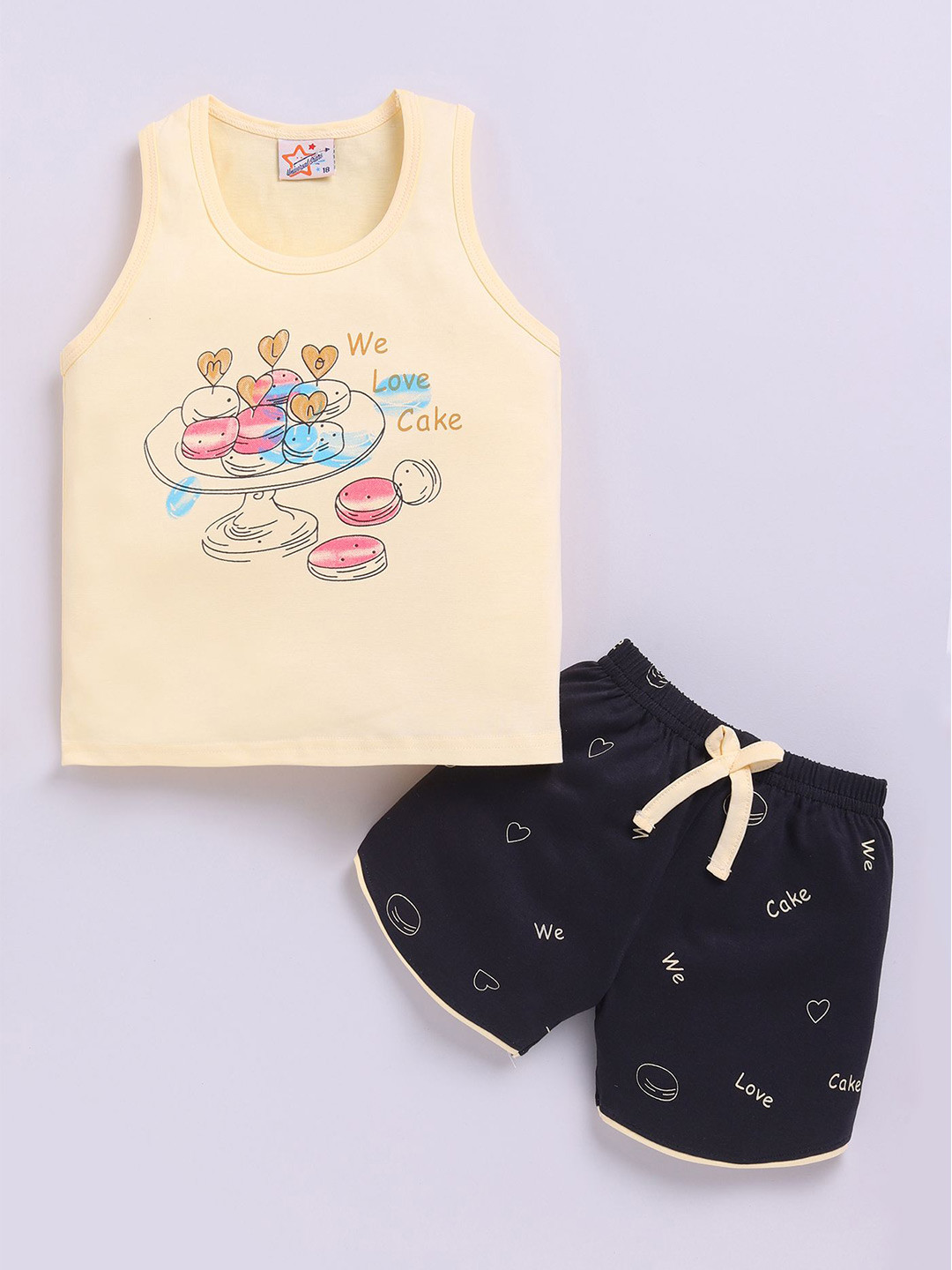 Universal Stars Boys Cartoon Printed Round Neck Pure Cotton T-Shirt & Shorts