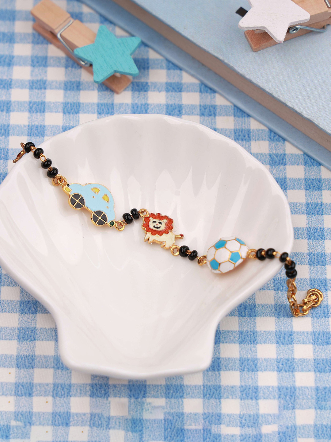 Elegante kids  18K Gold-Plated 925 Sterling Silver Charms Link Nazariya Bracelet