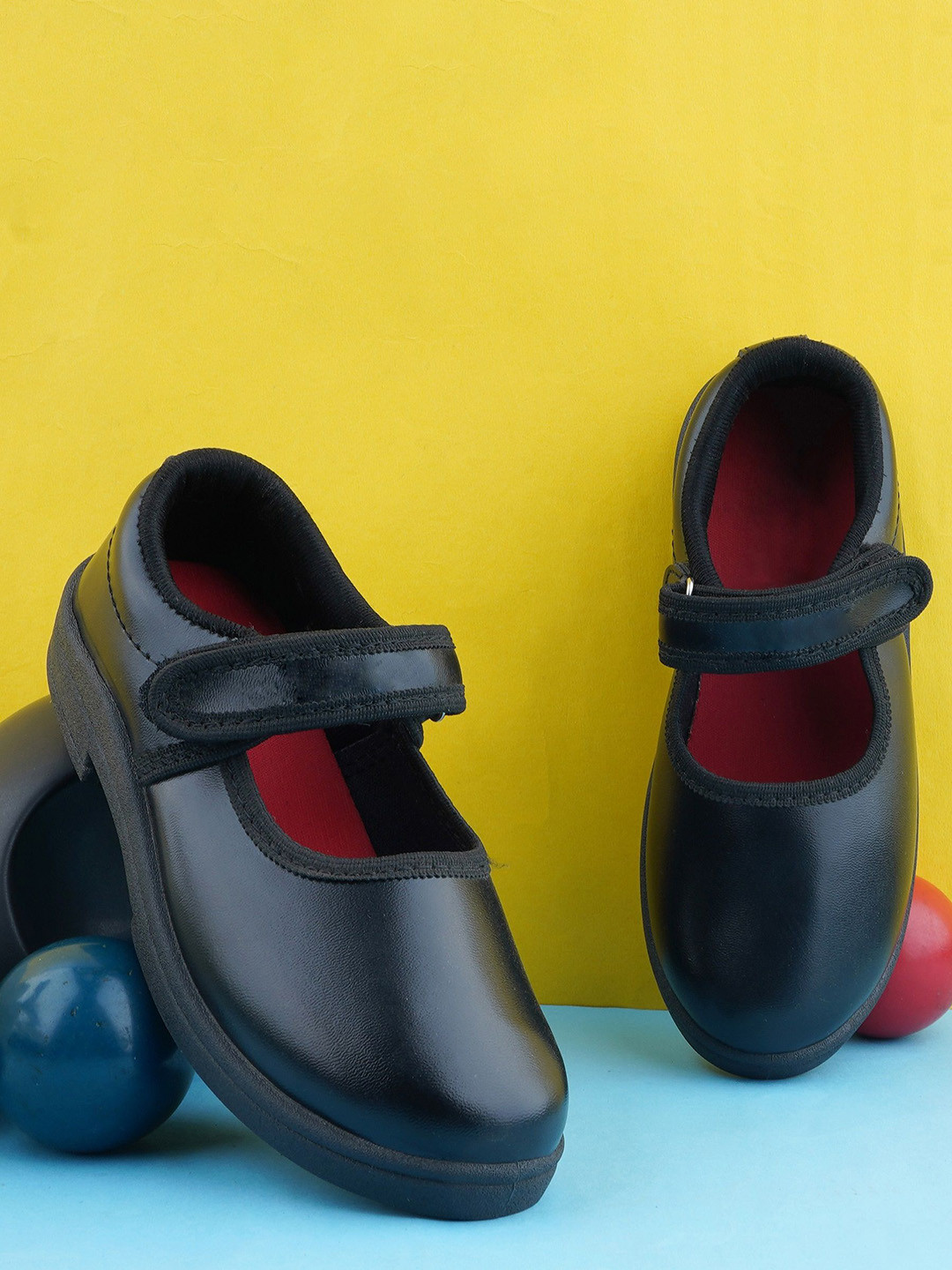 BAESD Girls Round Toe Velcro School Sneakers