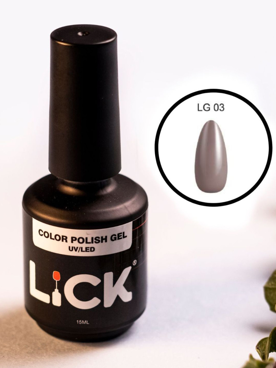 LICK Color Polish UV/LED Long Wearing Gel Nail Polish - 15 ml - Grey