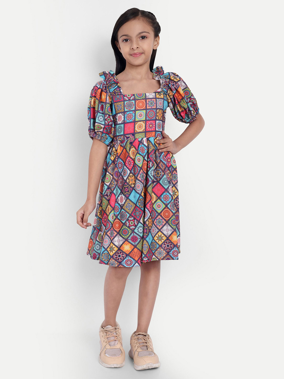 TILISM Kids Abstract Print  Dress