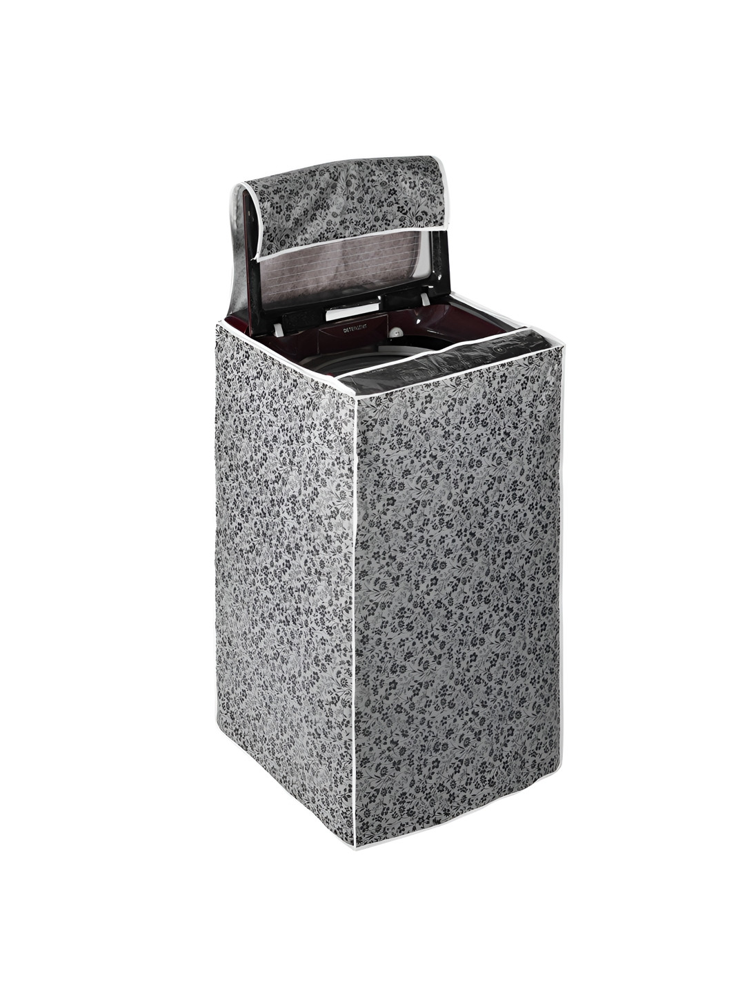 AMPEREUS Black & Grey Printed Automatic Top Load WashingMachineCover