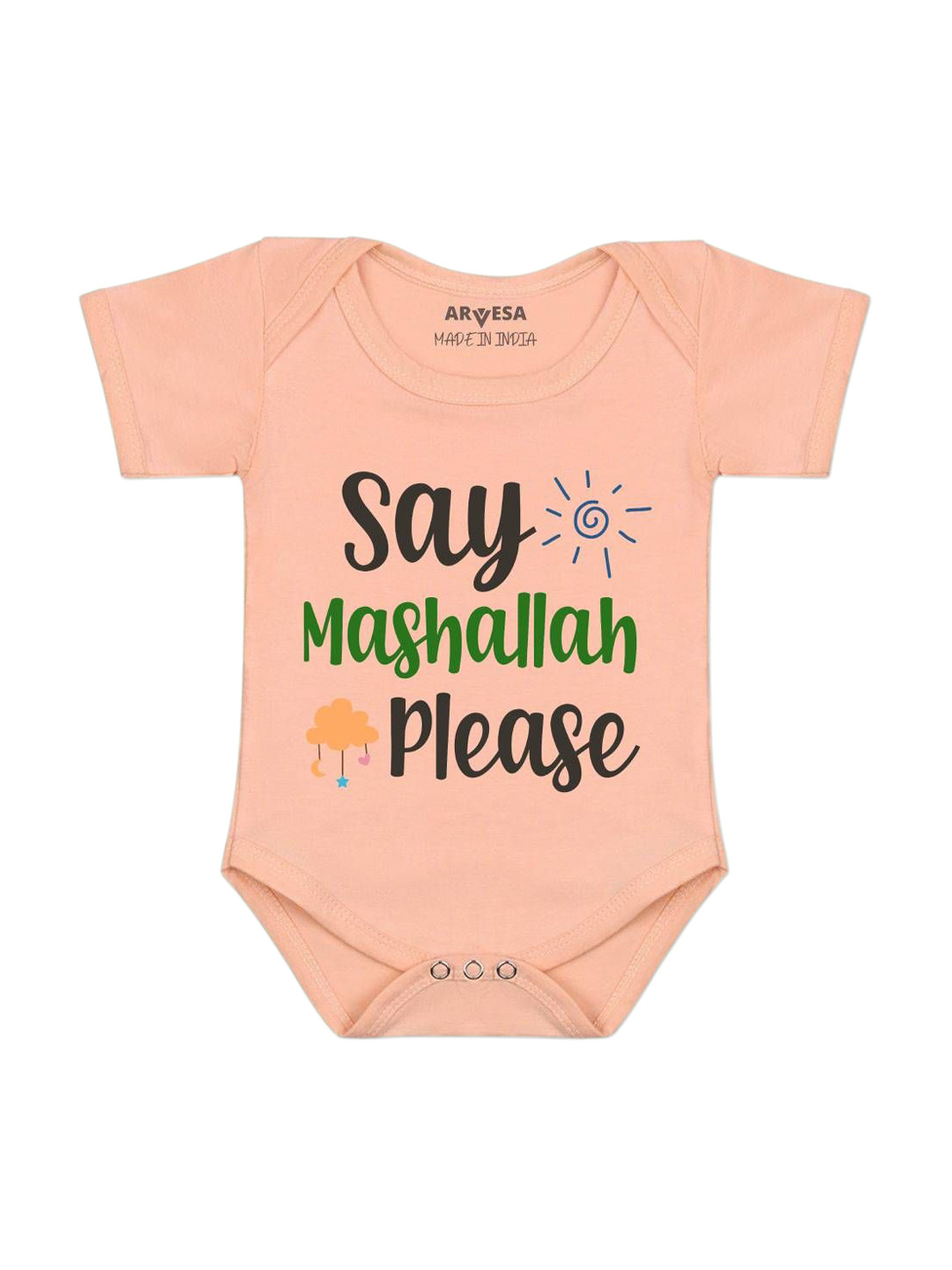 Arvesa Say Mashallah Please Printed Bodysuit