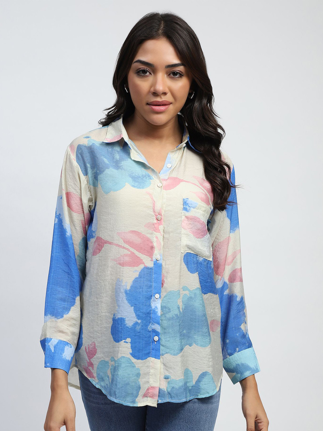 Global Women 1Republic Abstract Print Shirt Style Top