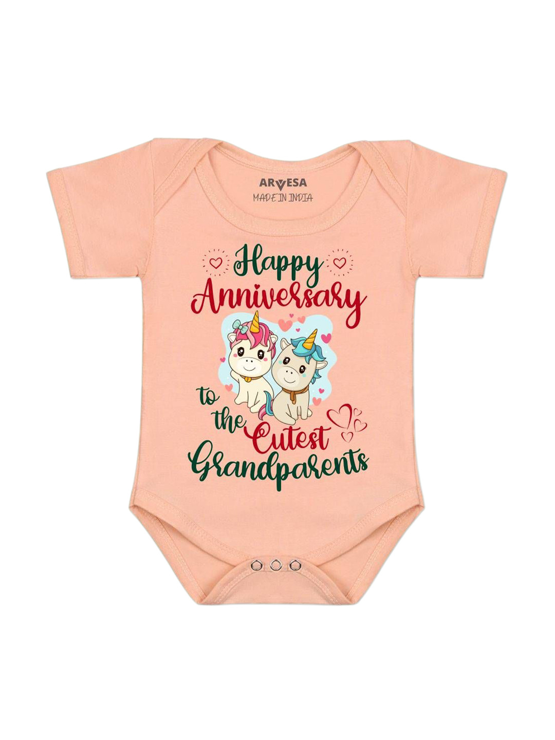 Arvesa Happy Anniversay GrandParents Printed Bodysuit