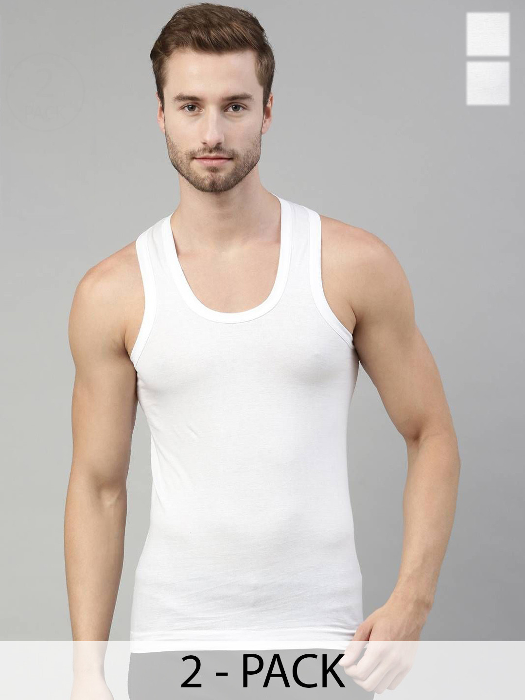 Dixcy Scott Originals Clasz Men Pack of 2 Combed Cotton No Peep Neckline Breathable Vest