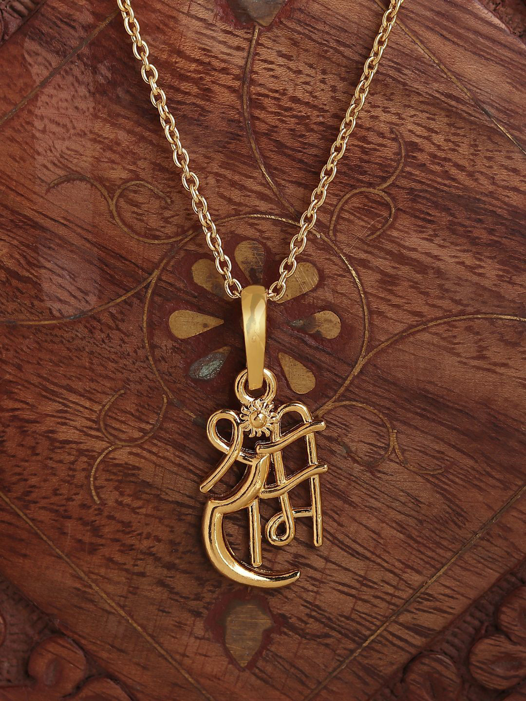 Metronaut 925 Silver 22K Gold-Plated Ram Pendant With Ball Chain