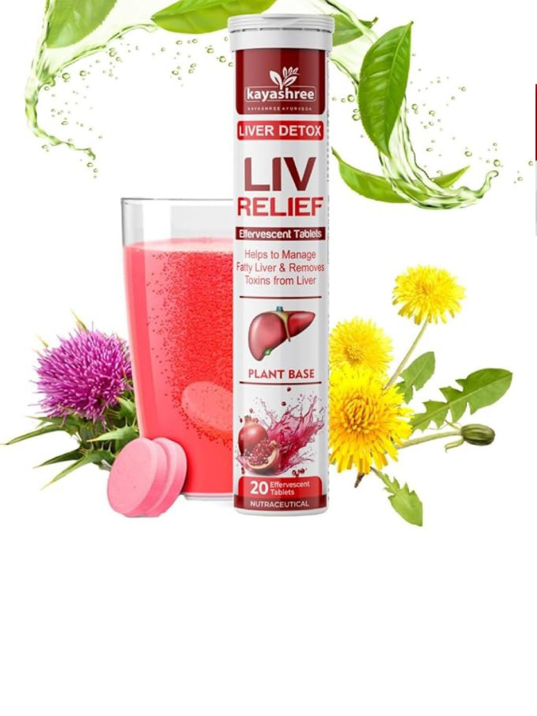 Kayashree Set Of 2 Liv Relief Tablets - 20 Effervescent Tablets Each