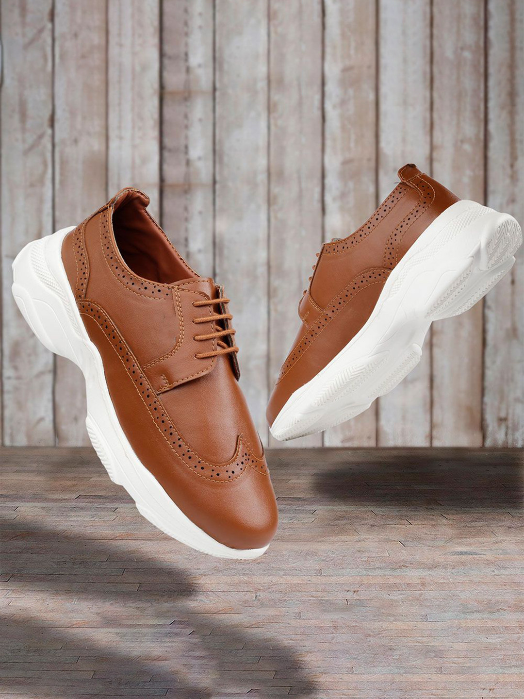 GLOBAL RICH Men Perforations Lightweight Half Brogues Sneakers