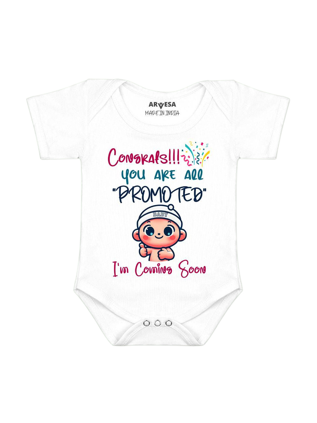 Arvesa Congrats All Are Promoted Coming Soon Printed Bodysuit