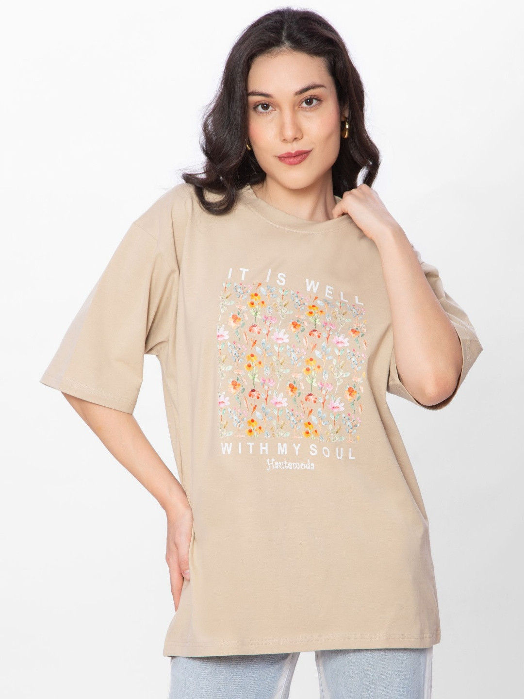 HAUTEMODA Women Typography Printed T-shirt