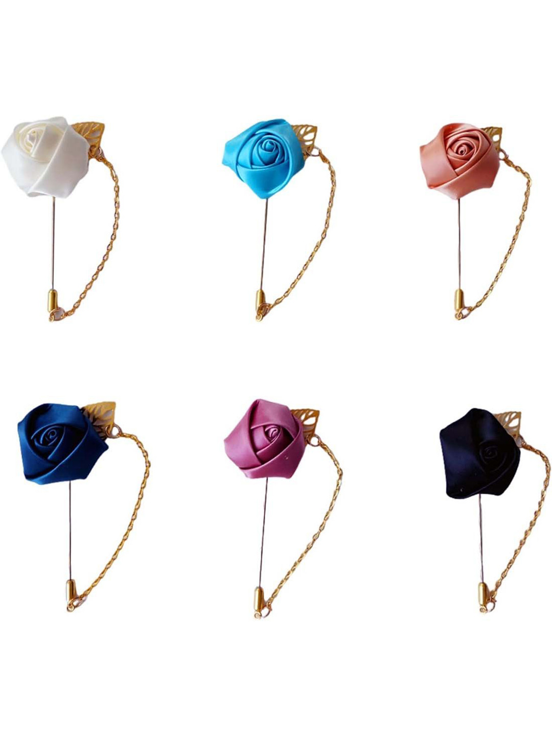 Curren Men's Flower Men Set of 6 Floral Brooch
