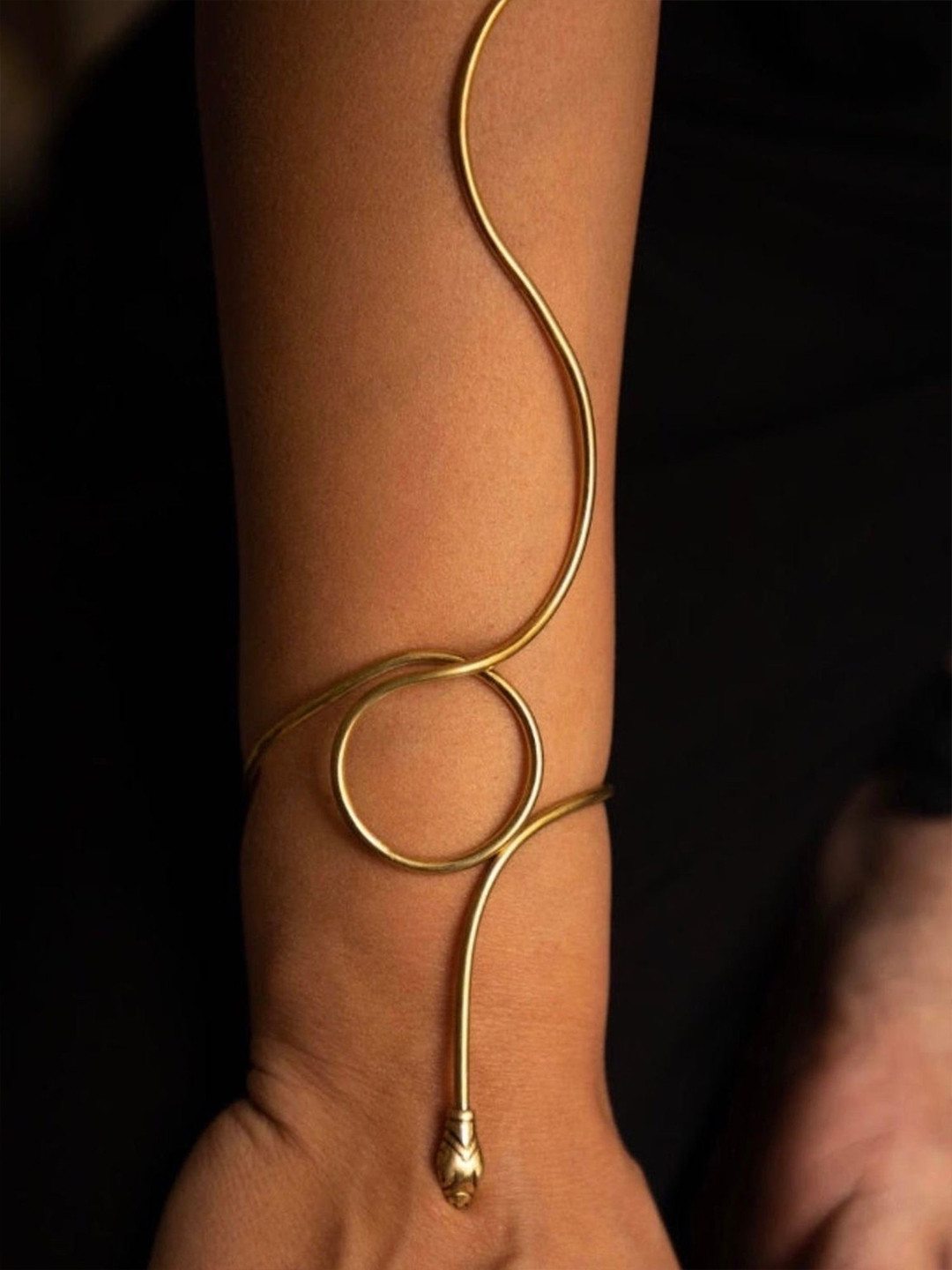 Soul Works Snake handcuff Brass Wraparound Bracelet with free Brasso polishing Liquid