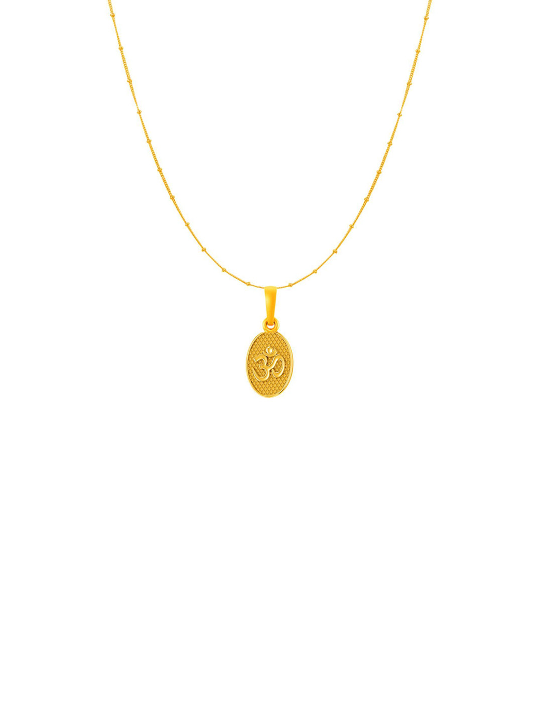 Metronaut 925 Sterling Silver 22 Kt Gold-Plated Om Pendant With Chain