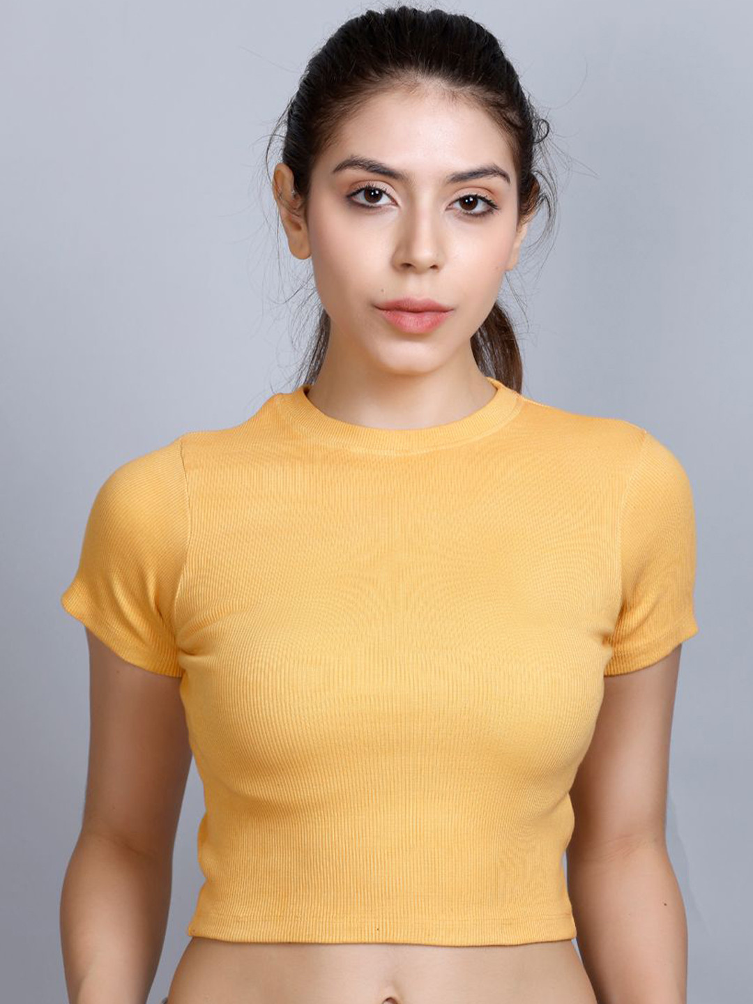 MX Miazi Xchange Women High Neck Cotton Crop Top
