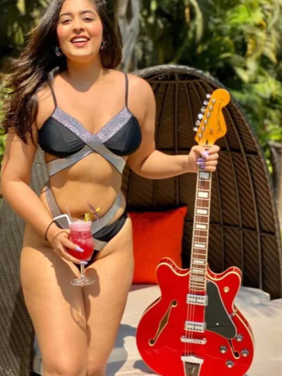 ANGEL CROSHET Foil Crossover Push-Up Bikini