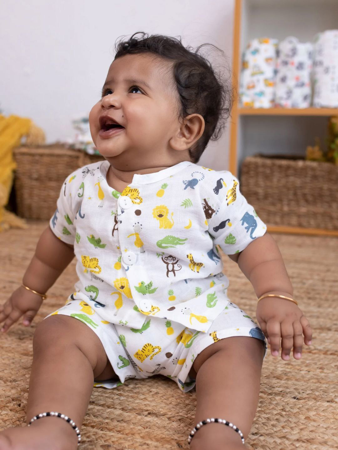 SMILEY BUTTONS Unisex Selection Of 2 Printed Pure Cotton T-shirt With Shorts