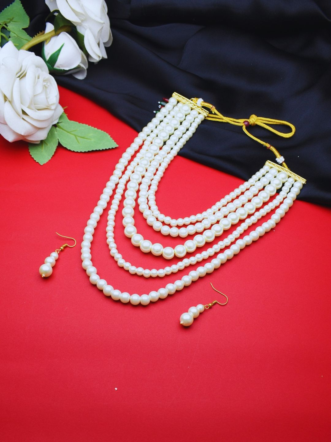 J & C Fashion Arena Multi-Layered Pearl Jewellery Set